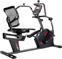 Sunny Health & Fitness Elite Recumbent Cross Trainer — Recumbent Elliptical with Arm Exercisers, Easy-Adjust Seat & Mesh Backrest, Electromagnetic Resistance, Bluetooth & SunnyFit App(m-7)