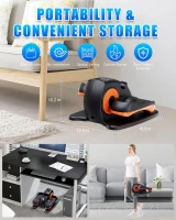 Under-Desk Electric Elliptical for Seniors – Portable Quiet Seated Pedal Exerciser with 12 Speeds & Remote Control(m-7)