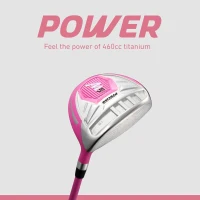 Precise M5 Women’s Golf Club Set – 460cc Titanium Driver, Stainless Steel Fairway & Hybrid, #5-PW Irons, Putter, Stand Bag, 3 Headcovers – Right Handed (Pink)(m-4)