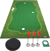 Chriiena Professional Golf Putting Mat — Large Indoor/Outdoor Training Green with Slope Pad and Moveable Cups(m-1)