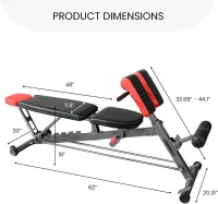 Finer Form Multi-Functional FID Weight Bench — All-in-One Adjustable Incline/Decline, Roman Chair & Hyperextension Station(m-5)