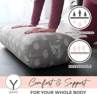 GAYO Organic Cotton Yoga Bolster for Restorative Practice — Washable Cover and Carry Bag Included(m-5)