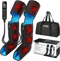 FIT KING Upgraded Air Compression Leg & Foot Massager with Heat, Built-in Pressure Sensor and LCD Display — Full Leg Relief for Circulation, Swelling, Edema & RLS(m-1)