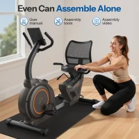 Niceday Heavy-Duty Recumbent Exercise Bike for Home – Magnetic Resistance, Smart App Compatible, LCD Monitor, Heart-Rate Handles, 400lbs Capacity(m-9)