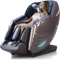 RELX 2025 Full-Body Massage Chair – 53"" SL-Track, 15 Modes, Zero Gravity, Built-in Heat, 32 Airbags, Body Scan, Yoga Stretch, Calf Extension & AI Control (Brown)(m-1)