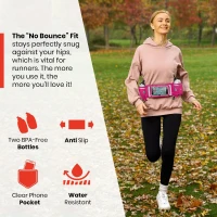 No.1 Hydration Belt by Runtasty - High-Performance Running Fuel Belt with 2 BPA-Free 10 oz Bottles, Tilt-Up Touchscreen Pocket, Universal iPhone Compatibility & No-Bounce Design(m-4)