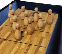 Shuffleboard Bowling Pin Kit with 10 Solid Hardwood Pins, Triangular Rack, Resin Ball and Mesh Carrying Bag - Fun Family Shuffleboard Accessory(m-4)