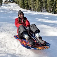 Sno-Storm Premium Foam Snow Sled — Contoured, Durable Foam Sled with Tow Rope and Handles, 50"" x 24"" Lightweight Ride(m-3)
