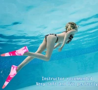 Junior Swim Fins — Short Comfortable Flippers for Lap Training and Swim Practice (Kids, Girls, Boys, Beginners)(m-5)