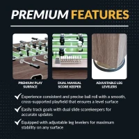 Hathaway Driftwood 56-inch Foosball Table - Adult Size Complete Set for Family Game Rooms(m-5)