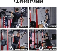 MAJOR FITNESS F22 Power Rack — 1600 lb All-in-One Squat Rack with Dual Pulley System, Heavy-Duty 2""x3"" Steel Frame, Attachments & Integrated Storage(m-5)