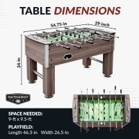 Hathaway Driftwood 56-inch Foosball Table - Adult Size Complete Set for Family Game Rooms(m-2)