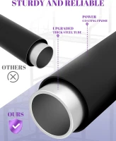 Mythinglogic Home Gym Storage Rack — Yoga Mat & Equipment Organizer with Hooks, Side Basket, 3 Mesh Shelves and Locking Wheels(m-8)