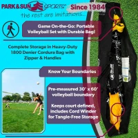 Park & Sun Sports Spectrum Classic Professional Adjustable Outdoor Volleyball Net System(m-4)