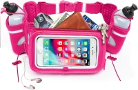 No.1 Hydration Belt by Runtasty - Premium Running Fuel Belt w/2 BPA-Free 10 oz Bottles, Tilt-Up Touchscreen Pocket, Universal iPhone Fit, Runners Ebook & No-Bounce Design(m-7)