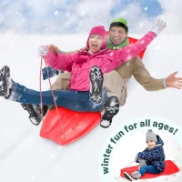 Slippery Racer Downhill Xtreme Flexible Toboggan Sled — Plastic Snow Sled for Adults & Kids, Holds up to 2 Riders, with Handles and Pull Rope(m-7)