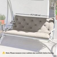 Outsunny 2 Seater Garden Bench Cushion, Soft Thick Outdoor Non-Slip 2 Seater Soft Pad With Backrest for Garden Patio, 47" x 43" x 5", Light Grey(m-3)