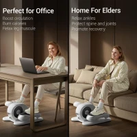 UMAY Under-Desk Elliptical – Quiet Portable Seated Pedal Exerciser for Seniors with Remote, 12 Speeds, Auto and Manual Modes(m-7)