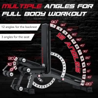 KEPPI Bench1000 PRO Adjustable Weight Bench – Heavy Duty 1200 lb Capacity, 36+ Position Incline/Flat/Decline, Removable Foot Catch, Home Gym(m-2)