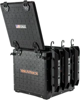 YakAttack BlackPak Pro 13"" x 13"" Fishing Crate (Black) with 3 Rod Holders | Compact Kayak Tackle Box & Gear Organizer | Lightweight, Robust & Customizable Marine Accessory | Made in USA(m-2)