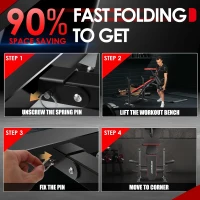 OPPSDECOR 6-in-1 Adjustable Weight Bench with Squat Rack, Preacher Curl and Leg Developer — 660 lb Capacity Foldable Home Gym Station(m-6)