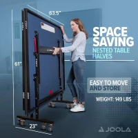 JOOLA Inside 15mm MDF Indoor Ping Pong Table — Tournament-Grade, Foldable with Quick-Clamp Net & Post Set, Single-Player Playback, 10-Minute Assembly(m-3)