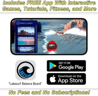 Lakesurf Wakesurf Balance Trainer with Motion-Tracking App & Phone Mount — Wakesurf Simulator, Games, Fitness Training and Tutorial Bundle(m-7)