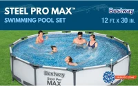 Bestway Steel Pro MAX 12 ft x 30 in Round Metal-Frame Above-Ground Pool Set — Includes 330 GPH Filter Pump(m-8)
