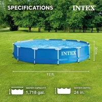 INTEX 28211EH 12ft x 30in Metal Frame Above-Ground Pool Set with 530 GPH Cartridge Filter Pump — 1,718 Gallon Capacity(m-2)
