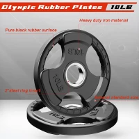 RitFit 230 lb Olympic Rubber Grip Plate Set for 2-Inch Barbells — Professional Home & Gym Kit(m-4)