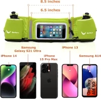 No.1 Hydration Belt by Runtasty - Premium Running Fuel Belt with 2 BPA-Free 10 oz Bottles, Tilt-Up Touchscreen Pocket, Universal iPhone Fit, Runners Ebook & No-Bounce Design(m-3)