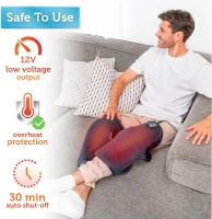 Comfier Heated Knee Massager Wrap with Vibration — Warm Knee Pad with 5 Massage Modes, Adjustable Straps & Velvet Cover — Gray(m-5)