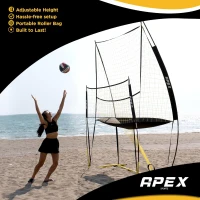 Apex Sports Volleyball Training System — Sturdy, Adjustable & Portable Net for Improving Accuracy, Timing and Technique — Easy Assembly for Indoor/Outdoor Practice(m-2)