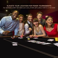 YUZPKRSI 47 x 24 Inch Texas Hold'em Poker Mat — 6-Player Water-Repellent Rubber Table Topper with Thick Carrying Bag(m-4)