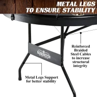 Barrington Folding Poker Table & Table Top Collection — 10-Player Padded-Rail Tables with Blue/Black Felt Texas Hold'em Layout, Foldable Dining & Game Table(m-7)