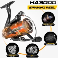 PLUSINNO Bronze Warrior Toray IM6 Carbon Matrix Double Telescopic Kit — 2x 5.91FT Rods & 2x Spinning Reels, 12+1 Bearings, Travel Freshwater Gear(m-4)