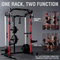 Mikolo HR05 Power Cage — 2000 lb Capacity Power Rack with Independent Dual-Pulley Cable Crossover, Multi-Function Home Gym(m-6)