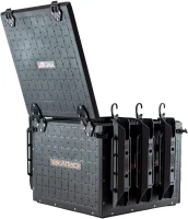 YakAttack BlackPak Pro 16in x 16in Kayak Fishing Crate – Black, 6 Removable TetherTube Rod Holders | Heavy-Duty Lightweight Customizable Tackle Organizer(m-2)