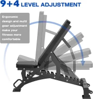 MAJOR FITNESS Adjustable Weight Bench — 1300 lb Capacity, 36 Positions for Home & Garage Strength Training(m-3)