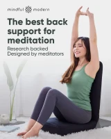 Mindful Modern Folding Pro Meditation Seat - Adjustable Floor Chair with Back Support and Half-Moon Buckwheat Cushion(m-7)