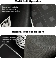 YUZPKRSI 70 x 35 Inch Poker Mat — 8-Player Texas Hold'em Rubber Table Topper, Folding Portable Layout with Carrying Bag for Poker, Blackjack, Casino(m-5)