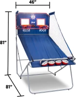 Pop-A-Shot Dual Shot Sport Arcade Basketball Game – Foldable Home Hoop with Paddle Scorers, 10 Game Modes, 4 Balls, Mobile Design(m-2)