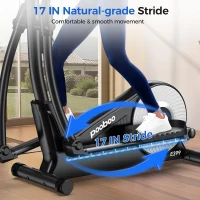 pooboo Home Elliptical Machine — 16-Level Magnetic Resistance, Ultra-Quiet Drive, 15.5in Stride, LCD Monitor, 350 lb Capacity(m-2)