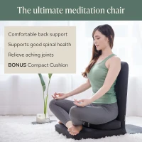 Mindful Modern Pro Folding Meditation Chair - 5-Position Adjustable Floor Seat with Back Support and Detachable Buckwheat Cushion(m-3)
