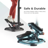Sunny Health & Fitness 2-in-1 Premium Power Stepper — 400 lb Capacity, Resistance Bands, Bluetooth Connectivity & Free SunnyFit App, Height-Adjustable(m-5)