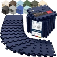 bemaxx 18-Piece EVA Interlocking Gym Mat Set – 12.6"" x 12.6"" x 0.4"" Tiles, 18 sq ft Protective Flooring for Home Gym, Garage, Playroom, Treadmill(m-1)