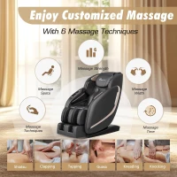 EASPEARL 2025 Full-Body SL-Track Massage Chair — Zero Gravity with Heat, App Control, Airbags, Bluetooth Speaker, 12 Auto Modes, 3-Row Foot Rollers, Body Scan (Black)(m-4)