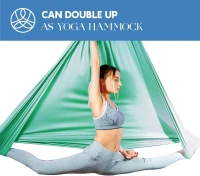 Complete Aerial Silks Starter Set — 9 Yards Tricot Silk Hammock with Rigging Gear & Guide | Aerial Swing for Acrobatic Yoga & All Levels (Supports Rigging Height up to 13 ft)(m-7)