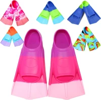 Children's Short Swim Fins — Comfortable Training Flippers for Lap Swimming, Boys & Girls, Beginner-Friendly(m-1)