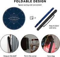 YUZPKRSI 47 Inch Round Poker Mat - Neoprene & Rubber Texas Hold'em Table Top, Portable with Carrying Bag, Casino Card Game Surface(m-9)